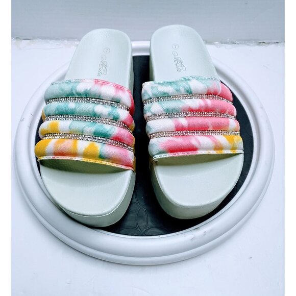Womens Tie-Dye Rhinestone Slide Sandals Size 38 - Picture 1 of 6